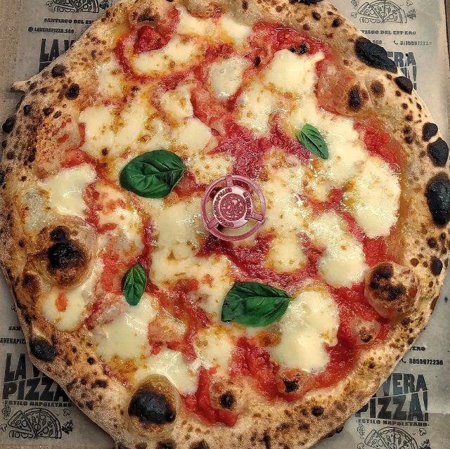 Imagen de una pizza tipo margarita